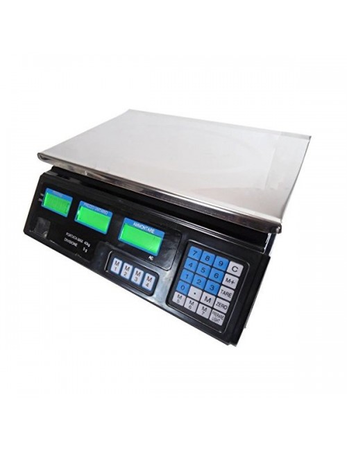 Bilancia Elettronica Digitale Professionale – Portata 40 Kg, Divisione 5 G, Display Illuminato, Per Negozi E Cucine